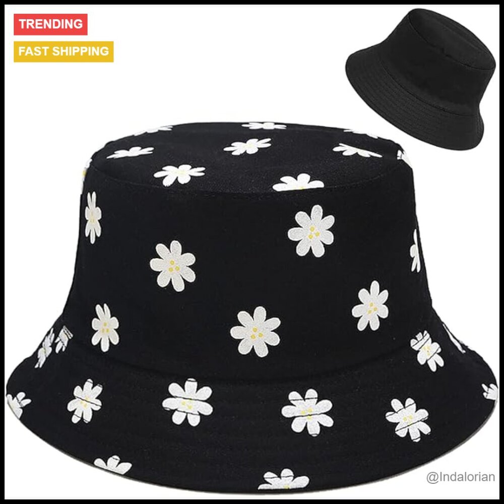 Reversible Bucket Hat Packable Cotton Unisex Beach Travel Sun Protection